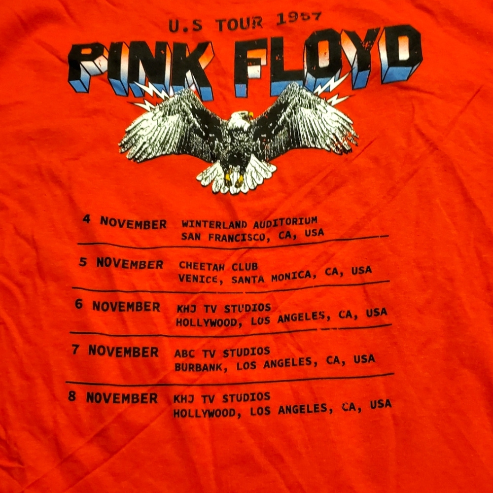 Pink Floyd XL Cropped Red Graphic T-Shirt - Picture 5 of 5